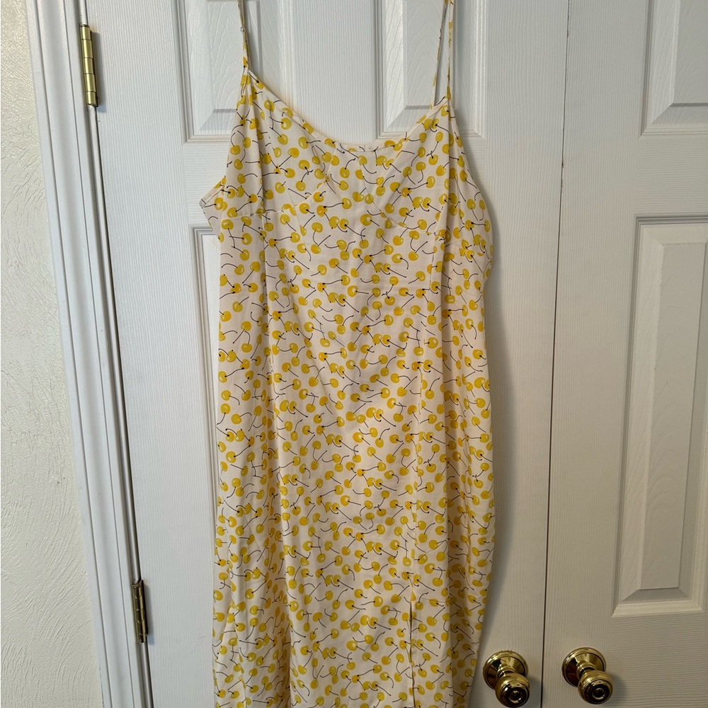 SHEIN Cherry Print Spaghetti Strap Midi Dress